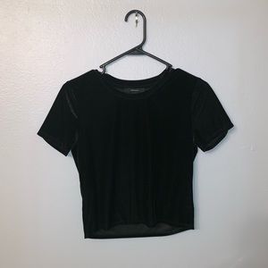 Velvet black crop top